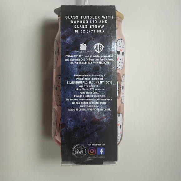 Friday The 13th - Silver Buffalo - Jason Vorhees Glass Jar Tumbler - BNIB - Picture 5 of 12
